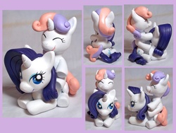 Size: 1600x1200 | Tagged: safe, artist:cadmiumcrab, rarity, sweetie belle, g4, sculpture