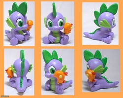 Size: 1280x1024 | Tagged: safe, artist:cadmiumcrab, peewee, spike, g4, sculpture