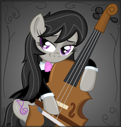 Size: 1000x1049 | Tagged: safe, artist:daniel-sg, octavia melody, earth pony, pony, g4, bedroom eyes, cello, female, musical instrument, solo