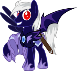 Size: 10000x9198 | Tagged: safe, artist:groxy-cyber-soul, oc, oc only, bat pony, hybrid, pegasus, pony, g4, absurd resolution, night guard, simple background, solo, transparent background, vector