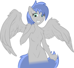 Size: 9021x8253 | Tagged: safe, artist:ambris, artist:rainbowplasma, oc, oc only, pegasus, anthro, absurd resolution, anthro oc, recolor, simple background, solo, trace, transparent background