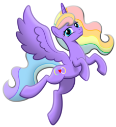 Size: 5271x5774 | Tagged: safe, artist:derpwave, oc, oc only, oc:starlight, alicorn, pony, absurd resolution, alicorn oc, female, heart, horn, infinity symbol, mare, multicolored hair, rainbow hair, simple background, smiling, solo, spread wings, transparent background, wings