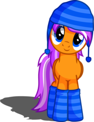 Size: 3376x4400 | Tagged: safe, artist:austiniousi, oc, oc only, oc:digidrop, clothes, commission, cozy, cute, hat, high res, simple background, socks, solo, transparent background, vector
