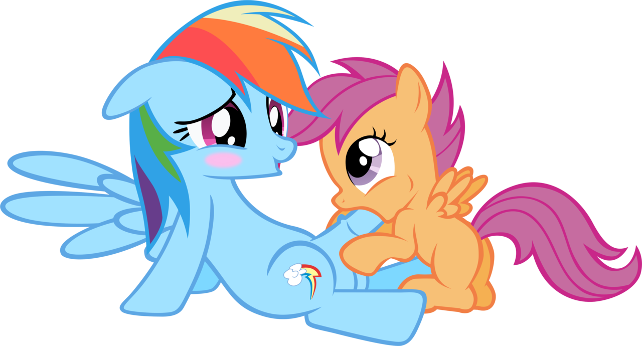 explicit, artist:badumsquish, rainbow dash, scootaloo, pegasus, pony, blowj...