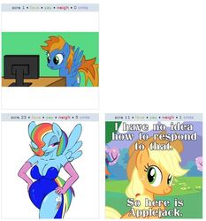 Size: 530x568 | Tagged: safe, applejack, g4, exploitable meme, juxtaposition, juxtaposition win, meme