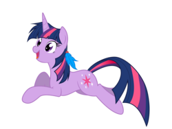 Size: 4000x3000 | Tagged: safe, artist:csillaghullo, twilight sparkle, pony, unicorn, g4, feather, female, implied shipping, mare, simple background, solo, transparent background, unicorn twilight, vector