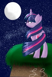 Size: 714x1054 | Tagged: safe, artist:some-pegasister, twilight sparkle, g4, female, moon, solo