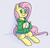 Size: 835x800 | Tagged: safe, artist:hamflo, fluttershy, g4, clothes, cup, female, hoodie, sitting, solo