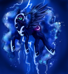 Size: 3000x3263 | Tagged: safe, artist:corelle-vairel, nightmare moon, alicorn, pony, g4, female, mare, open mouth, solo