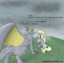 Size: 890x883 | Tagged: safe, artist:sergep88v, derpy hooves, dragon, pegasus, pony, g4, family, father's day, female, mare