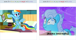 Size: 519x272 | Tagged: safe, rainbow dash, screw loose, g4, exploitable meme, female, juxtaposition, juxtaposition win, meme