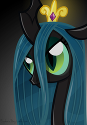 Size: 1280x1839 | Tagged: safe, artist:vivian reed, queen chrysalis, changeling, changeling queen, g4, crown, female, solo