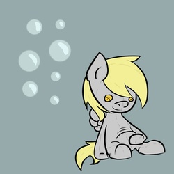 Size: 894x894 | Tagged: safe, artist:skune, derpy hooves, pegasus, pony, g4, bubble, cute, female, mare, plushie, solo