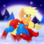 Size: 1600x1600 | Tagged: safe, artist:blackbewhite2k7, applejack, g4, app-el, crossover, female, male, man of steel, parody, snow, snowfall, solo, superman, supermare