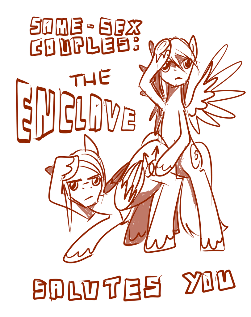 suggestive, artist:inlucidreverie, oc, oc only, <b>fallout</b> <b>equestria</b>, gay, gra...