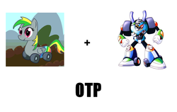 Size: 952x603 | Tagged: safe, oc, oc only, oc:wheely bopper, original species, wheelpone, exploitable meme, mega man (series), meme, otp, turbo man (megaman)