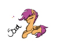 Size: 1600x1200 | Tagged: safe, artist:bloody--mascarade, scootaloo, g4, female, sad, solo