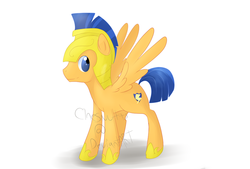 Size: 1024x692 | Tagged: safe, artist:chesnutts, flash sentry, pegasus, pony, equestria girls, g4, equestria girls ponified, male, ponified, royal guard, solo, stallion