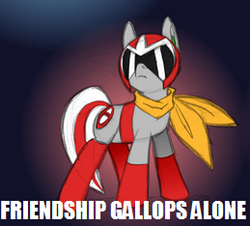 Size: 259x234 | Tagged: safe, artist:rongs1234, pony, crossover, mega man (series), ponified, proto man, solo, song reference, the protomen