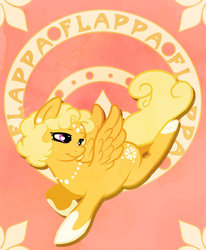 Size: 900x1093 | Tagged: safe, artist:ohsadface, oc, oc only, pegasus, pony, art deco, flapper, pun, solo