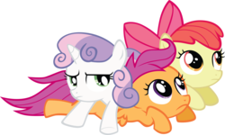Size: 5162x3103 | Tagged: safe, artist:pdpie, apple bloom, scootaloo, sweetie belle, g4, cutie mark crusaders, pony pile, simple background, transparent background, vector