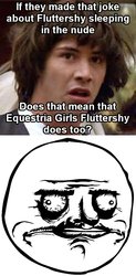 Size: 551x1118 | Tagged: safe, fluttershy, equestria girls, g4, bloodshot eyes, conspiracy keanu, exploitable meme, fluttershy sleeps naked, keanu reeves, me gusta, meme