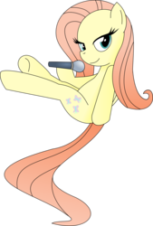 Size: 5811x8617 | Tagged: safe, artist:knoeki, fluttershy, pegasus, pony, innocence.mov, g4, absurd resolution, female, microphone, seductive, simple background, solo, transparent background, vector