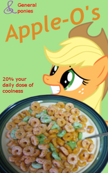 Size: 400x640 | Tagged: safe, artist:bucky, applejack, g4, 20% cooler, cereal, female, simple background, solo