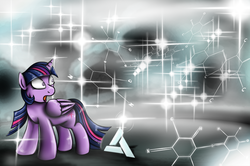 Size: 1000x663 | Tagged: safe, artist:jamescorck, twilight sparkle, alicorn, pony, g4, animus, assassin's creed, crossover, female, kallisti, mare, solo, twilight sparkle (alicorn)