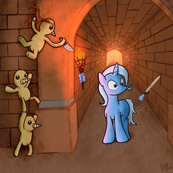 Size: 2048x2048 | Tagged: safe, artist:ai-battle-programer, trixie, g4, diggle, dungeons of dredmor, kallisti, knife, sword