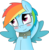 Size: 8911x9036 | Tagged: safe, artist:grumblepluck, artist:knoeki, rainbow dash, pegasus, pony, g4, absurd resolution, blushing, collar, cute, dashabetes, female, pet, pet play, pet-dash, simple background, solo, transparent background