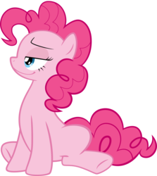 Size: 2280x2553 | Tagged: safe, artist:blue-paint-sea, pinkie pie, g4, female, simple background, sitting, smug, solo, transparent background, vector