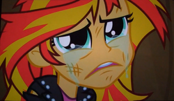 Size: 1163x678 | Tagged: safe, screencap, sunset shimmer, equestria girls, g4, my little pony equestria girls, close-up, crying, female, solo, sunsad shimmer