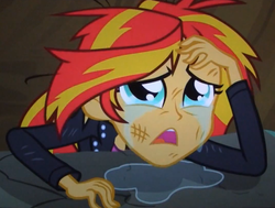Size: 891x674 | Tagged: safe, screencap, sunset shimmer, equestria girls, g4, my little pony equestria girls, crying, female, solo, sunsad shimmer