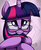 Size: 1776x2176 | Tagged: safe, artist:killryde, twilight sparkle, pony, unicorn, g4, adorkable, blushing, book, bust, cute, dork, embarrassed, female, glasses, hair bite, looking at you, mare, meganekko, nervous, nom, portrait, signature, simple background, smiling, solo, twiabetes, unicorn twilight