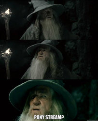 Size: 625x771 | Tagged: safe, barely pony related, gandalf, image macro, livestream, lord of the rings