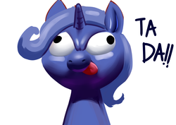 Size: 1050x742 | Tagged: safe, artist:yong-mins, trixie, pony, unicorn, g4, :p, derp, female, mare, solo, tongue out