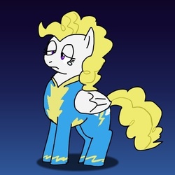 Size: 400x400 | Tagged: safe, surprise, g1, g4, female, g1 to g4, generation leap, oakatrixie, sad, solo, wonderbolts uniform