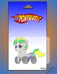 Size: 1855x2396 | Tagged: safe, artist:j450ng4nt3ng, oc, oc only, oc:wheely bopper, original species, wheelpone, hot wheels, packaging, parody, solo, toy