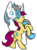 Size: 550x750 | Tagged: safe, artist:sinclair2013, oc, oc only, oc:snip 'n' stitch, oc:winters end, pegasus, pony, butt, cutie mark, duo, plot, ponytail