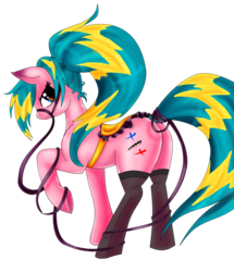 Size: 3544x4121 | Tagged: safe, artist:divinekitten, oc, oc only, earth pony, pony, bridle, clothes, female, mare, saddle, socks, solo