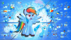 Size: 2560x1440 | Tagged: safe, artist:game-beatx14, rainbow dash, g4, angry, wallpaper