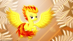 Size: 2560x1440 | Tagged: safe, artist:game-beatx14, spitfire, g4, female, solo, wallpaper