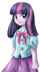 Size: 204x364 | Tagged: dead source, safe, artist:170th, twilight sparkle, equestria girls, g4, female, solo, style emulation, touhou, zun