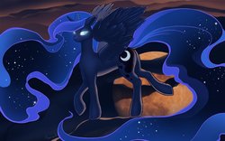 Size: 1280x800 | Tagged: safe, artist:arareroll, princess luna, g4, butt, female, glowing eyes, plot, solo