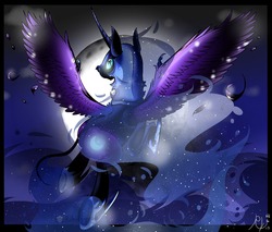 Size: 1280x1091 | Tagged: safe, artist:rubykyogre616, nightmare moon, g4, female, moon, night, solo