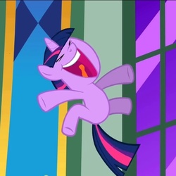 Size: 641x640 | Tagged: safe, screencap, twilight sparkle, pony, unicorn, g4, season 1, the cutie mark chronicles, cropped, female, filly, filly twilight sparkle, great moments in animation, jumping, solo, window, younger