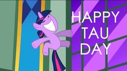 Size: 720x406 | Tagged: safe, twilight sparkle, tau, g4, female, filly, grin, jumping, smiling, solo, tau day, taulight sparkle