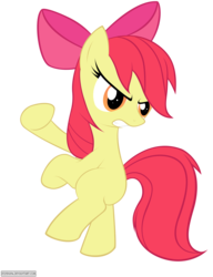 Size: 5373x7000 | Tagged: safe, artist:iflysna94, apple bloom, earth pony, pony, g4, absurd resolution, angry, bipedal, female, martial arts, pow, simple background, solo, text, transparent background, vector