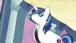 Size: 993x559 | Tagged: safe, artist:capnpea, edit, edited screencap, screencap, shining armor, a canterlot wedding, g4, fimbriae, male, painting, pony of space and time disguised as a regular white unicorn, solo, starry night, the starry night, vincent van gogh, visual pun, wat